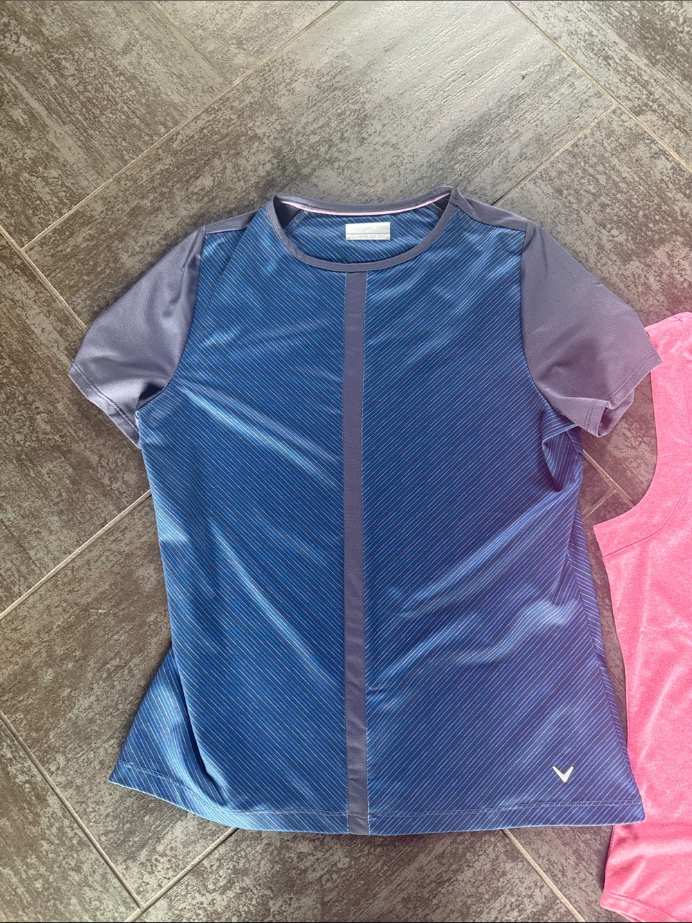 Callaway Girls' Navy Performance Tee & Pink Sleeveless Polo Set - Picture 2 of 7